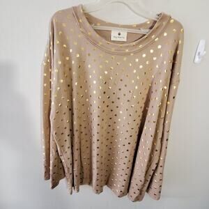 GOLD POLKA dot long sleeve super soft top‎ large